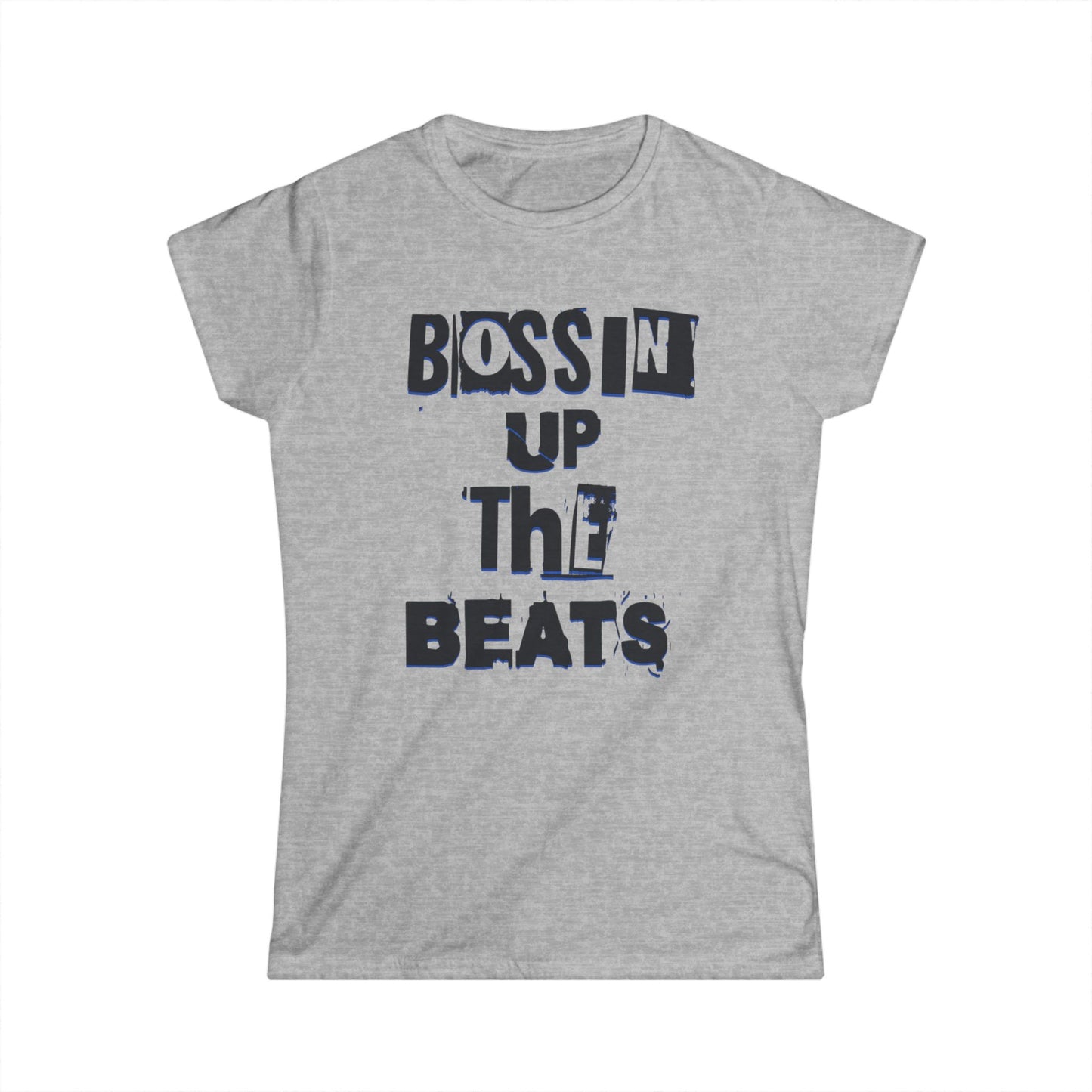 Women's Bossin' Up the Beats Softstyle Tee, Music Lover Gift, Casual Wear, Festival Shirt, Trendy Graphic Tee
