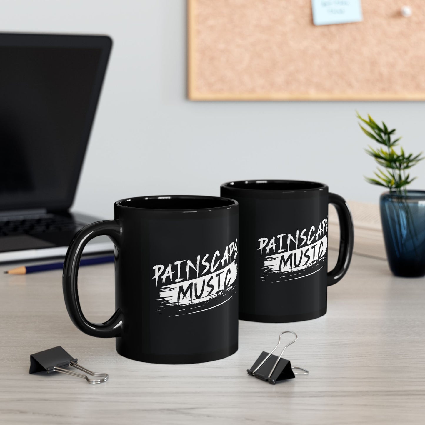 Painscape Music Black Ceramic Mug – 11oz & 15oz
