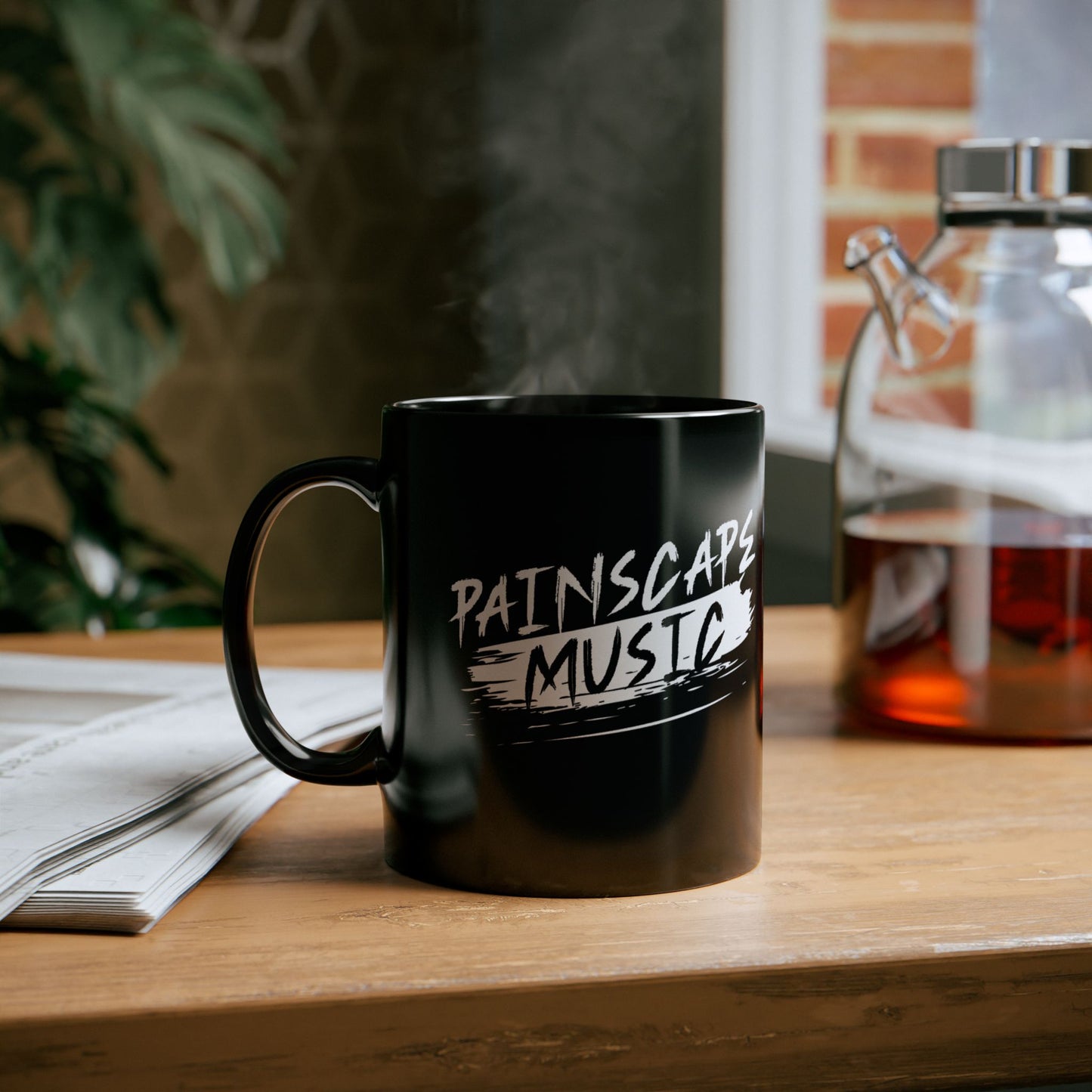 Painscape Music Black Ceramic Mug – 11oz & 15oz